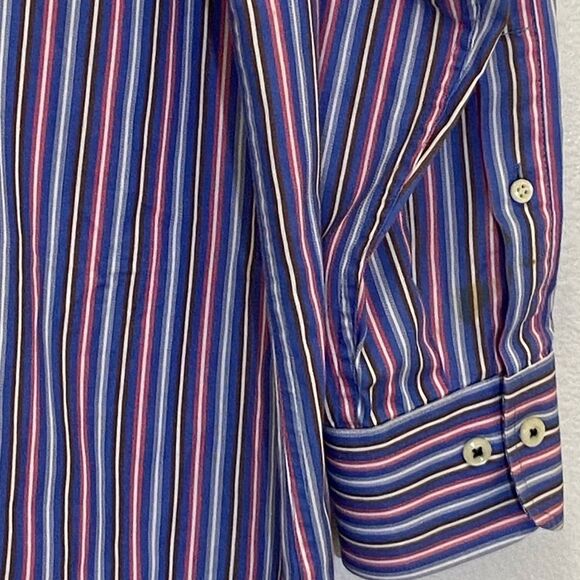 Peter Millar - Multicolor Striped Button Down Shirt - size MEDIUM  **STAIN - Picture 5 of 8